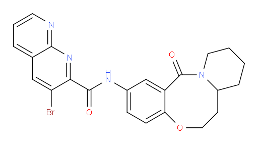 3-bromo-N-(13-oxo-6,7,7a,8,9,10,11,13-octahydrobenzo[b]pyrido[1,2-e][1,5]oxazocin-2-yl)-1,8-naphthyridine-2-carboxamide