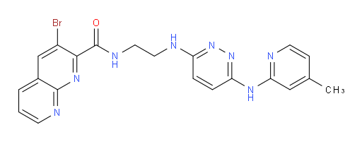 3-bromo-N-(2-((6-((4-methylpyridin-2-yl)amino)pyridazin-3-yl)amino)ethyl)-1,8-naphthyridine-2-carboxamide