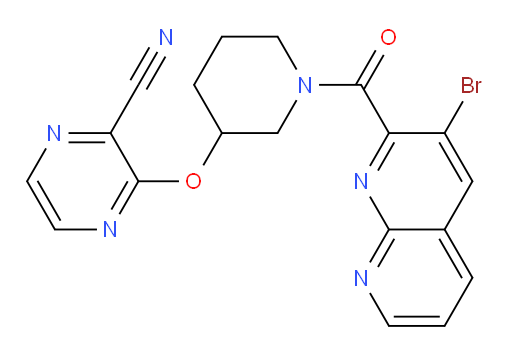 3-((1-(3-bromo-1,8-naphthyridine-2-carbonyl)piperidin-3-yl)oxy)pyrazine-2-carbonitrile