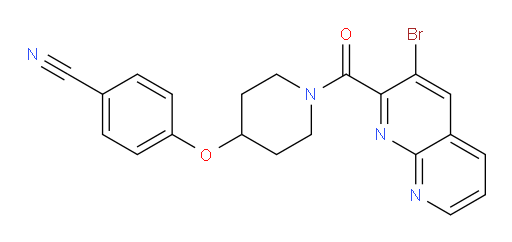 4-((1-(3-bromo-1,8-naphthyridine-2-carbonyl)piperidin-4-yl)oxy)benzonitrile