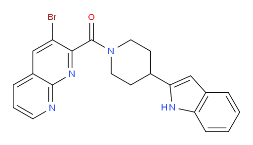 (4-(1H-indol-2-yl)piperidin-1-yl)(3-bromo-1,8-naphthyridin-2-yl)methanone
