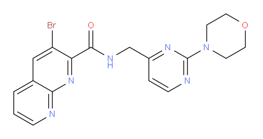 3-bromo-N-((2-morpholinopyrimidin-4-yl)methyl)-1,8-naphthyridine-2-carboxamide