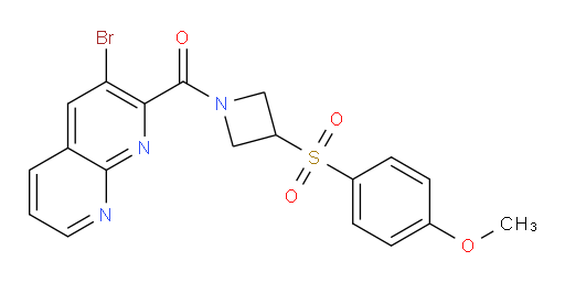(3-bromo-1,8-naphthyridin-2-yl)(3-((4-methoxyphenyl)sulfonyl)azetidin-1-yl)methanone