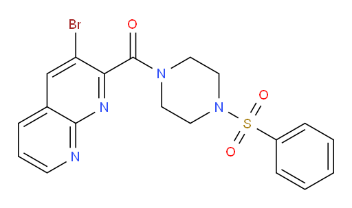(3-bromo-1,8-naphthyridin-2-yl)(4-(phenylsulfonyl)piperazin-1-yl)methanone