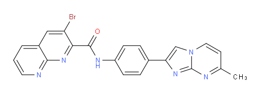 3-bromo-N-(4-(7-methylimidazo[1,2-a]pyrimidin-2-yl)phenyl)-1,8-naphthyridine-2-carboxamide