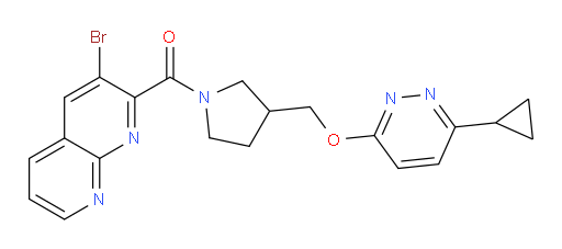 (3-bromo-1,8-naphthyridin-2-yl)(3-(((6-cyclopropylpyridazin-3-yl)oxy)methyl)pyrrolidin-1-yl)methanone