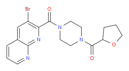 (3-bromo-1,8-naphthyridin-2-yl)(4-(tetrahydrofuran-2-carbonyl)piperazin-1-yl)methanone