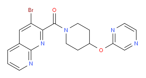 (3-bromo-1,8-naphthyridin-2-yl)(4-(pyrazin-2-yloxy)piperidin-1-yl)methanone