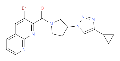 (3-bromo-1,8-naphthyridin-2-yl)(3-(4-cyclopropyl-1H-1,2,3-triazol-1-yl)pyrrolidin-1-yl)methanone