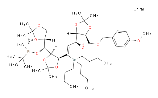 (S,Z)-3-((4S,5R)-5-((R)-((tert-butyldimethylsilyl)oxy)((R)-2,2-dimethyl-1,3-dioxolan-4-yl)methyl)-2,2-dimethyl-1,3-dioxolan-4-yl)-1-((4S,5S)-5-(((4-methoxybenzyl)oxy)methyl)-2,2-dimethyl-1,3-dioxolan-4-yl)-3-(tributylstannyl)prop-2-en-1-ol