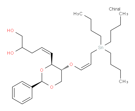 (Z)-5-((2R,4S,5R)-2-phenyl-5-(((Z)-3-(tributylstannyl)prop-1-en-1-yl)oxy)-1,3-dioxan-4-yl)pent-4-ene-1,2-diol