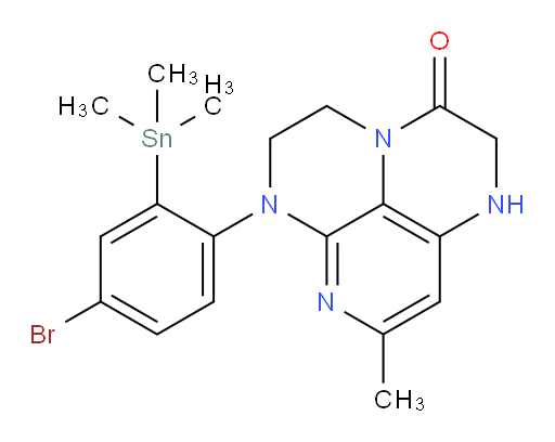 6-(4-bromo-2-(trimethylstannyl)phenyl)-8-methyl-1,2,5,6-tetrahydro-1,3a,6,7-tetraazaphenalen-3(4H)-one