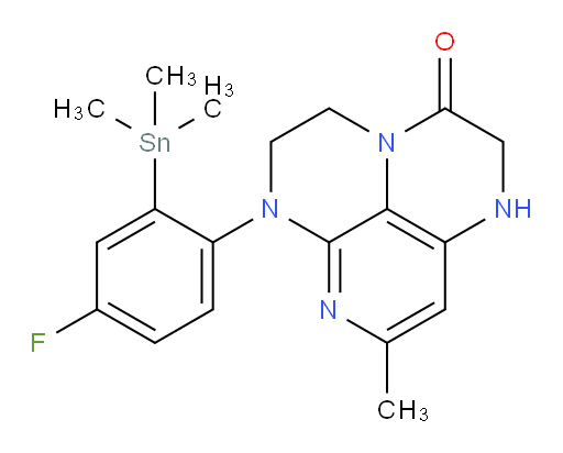 6-(4-fluoro-2-(trimethylstannyl)phenyl)-8-methyl-1,2,5,6-tetrahydro-1,3a,6,7-tetraazaphenalen-3(4H)-one