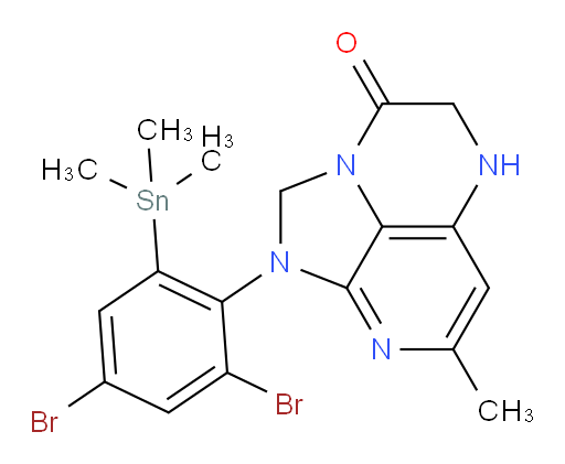 1-(2,4-dibromo-6-(trimethylstannyl)phenyl)-7-methyl-4,5-dihydro-1H-1,2a,5,8-tetraazaacenaphthylen-3(2H)-one