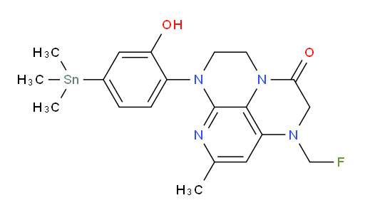 1-(fluoromethyl)-6-(2-hydroxy-4-(trimethylstannyl)phenyl)-8-methyl-1,2,5,6-tetrahydro-1,3a,6,7-tetraazaphenalen-3(4H)-one