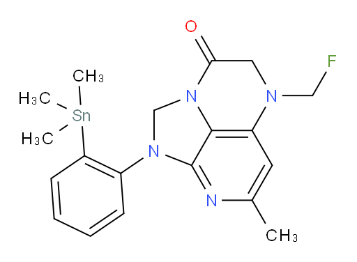 5-(fluoromethyl)-7-methyl-1-(2-(trimethylstannyl)phenyl)-4,5-dihydro-1H-1,2a,5,8-tetraazaacenaphthylen-3(2H)-one