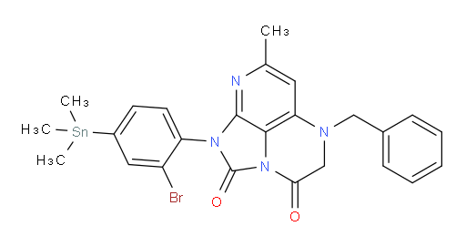 5-benzyl-1-(2-bromo-4-(trimethylstannyl)phenyl)-7-methyl-4,5-dihydro-1H-1,2a,5,8-tetraazaacenaphthylene-2,3-dione
