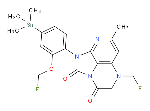 1-(2-(fluoromethoxy)-4-(trimethylstannyl)phenyl)-5-(fluoromethyl)-7-methyl-4,5-dihydro-1H-1,2a,5,8-tetraazaacenaphthylene-2,3-dione