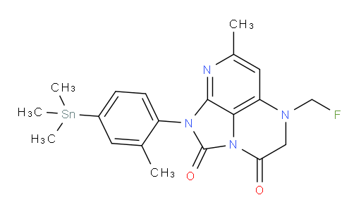 5-(fluoromethyl)-7-methyl-1-(2-methyl-4-(trimethylstannyl)phenyl)-4,5-dihydro-1H-1,2a,5,8-tetraazaacenaphthylene-2,3-dione