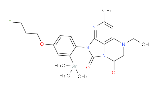 5-ethyl-1-(4-(3-fluoropropoxy)-2-(trimethylstannyl)phenyl)-7-methyl-4,5-dihydro-1H-1,2a,5,8-tetraazaacenaphthylene-2,3-dione