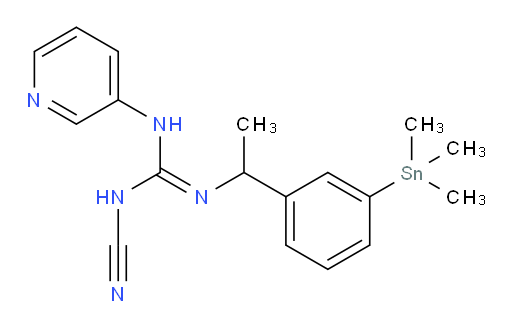 (E)-1-cyano-3-(pyridin-3-yl)-2-(1-(3-(trimethylstannyl)phenyl)ethyl)guanidine