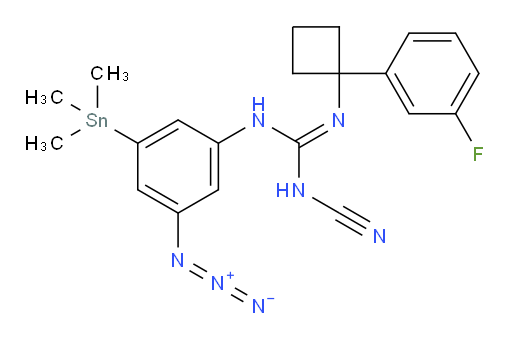 (E)-1-(3-azido-5-(trimethylstannyl)phenyl)-3-cyano-2-(1-(3-fluorophenyl)cyclobutyl)guanidine
