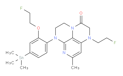 6-(2-(2-fluoroethoxy)-4-(trimethylstannyl)phenyl)-1-(2-fluoroethyl)-8-methyl-1,2,5,6-tetrahydro-1,3a,6,7-tetraazaphenalen-3(4H)-one