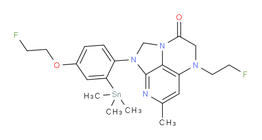1-(4-(2-fluoroethoxy)-2-(trimethylstannyl)phenyl)-5-(2-fluoroethyl)-7-methyl-4,5-dihydro-1H-1,2a,5,8-tetraazaacenaphthylen-3(2H)-one