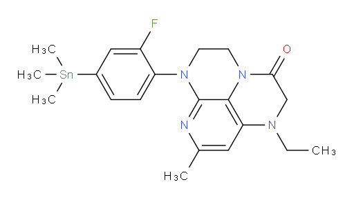 1-ethyl-6-(2-fluoro-4-(trimethylstannyl)phenyl)-8-methyl-1,2,5,6-tetrahydro-1,3a,6,7-tetraazaphenalen-3(4H)-one