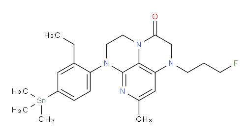 6-(2-ethyl-4-(trimethylstannyl)phenyl)-1-(3-fluoropropyl)-8-methyl-1,2,5,6-tetrahydro-1,3a,6,7-tetraazaphenalen-3(4H)-one