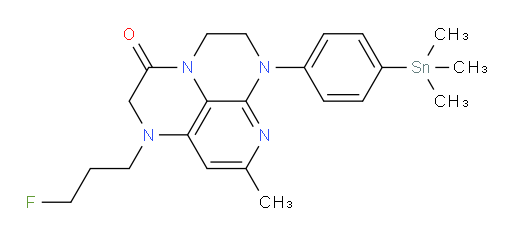 1-(3-fluoropropyl)-8-methyl-6-(4-(trimethylstannyl)phenyl)-1,2,5,6-tetrahydro-1,3a,6,7-tetraazaphenalen-3(4H)-one