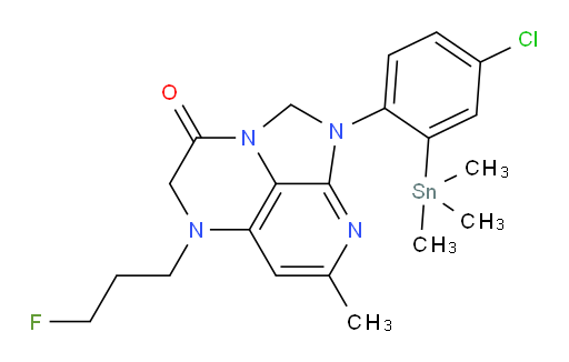 1-(4-chloro-2-(trimethylstannyl)phenyl)-5-(3-fluoropropyl)-7-methyl-4,5-dihydro-1H-1,2a,5,8-tetraazaacenaphthylen-3(2H)-one