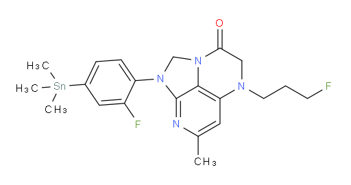 1-(2-fluoro-4-(trimethylstannyl)phenyl)-5-(3-fluoropropyl)-7-methyl-4,5-dihydro-1H-1,2a,5,8-tetraazaacenaphthylen-3(2H)-one