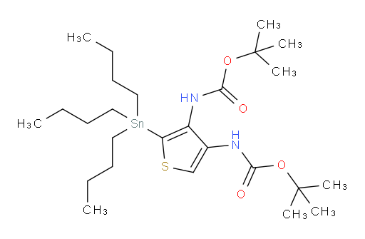 di-tert-butyl (2-(tributylstannyl)thiophene-3,4-diyl)dicarbamate