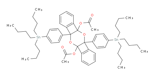 5a,10a-bis(4-(tributylstannyl)phenyl)-4b,5a,9b,10a-tetrahydrobenzo[3,4]cyclobuta[1,2-b]benzo[3,4]cyclobuta[1,2-e][1,4]dioxine-4b,9b-diyl diacetate