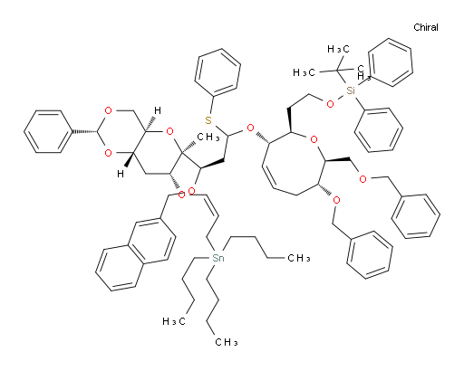 (2-((2R,3S,7R,8S,Z)-7-(benzyloxy)-8-((benzyloxy)methyl)-3-((3R)-3-((2R,4aR,6S,7R,8aS)-6-methyl-2-phenyl-7-(((Z)-3-(tributylstannyl)prop-1-en-1-yl)oxy)hexahydropyrano[3,2-d][1,3]dioxin-6-yl)-3-(naphthalen-2-ylmethoxy)-1-(phenylthio)propoxy)-3,6,7,8-tetrahydro-2H-oxocin-2-yl)ethoxy)(tert-butyl)diphenylsilane