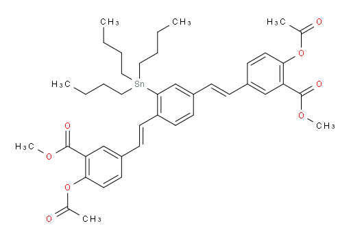 dimethyl 5,5'-((1E,1'E)-(2-(tributylstannyl)-1,4-phenylene)bis(ethene-2,1-diyl))bis(2-acetoxybenzoate)
