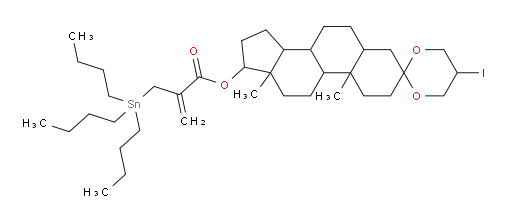 5'-iodo-10,13-dimethylhexadecahydrospiro[cyclopenta[a]phenanthrene-3,2'-[1,3]dioxan]-17-yl 2-((tributylstannyl)methyl)acrylate