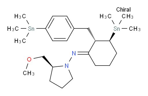 (S,E)-2-(methoxymethyl)-N-((2S,3S)-3-(trimethylstannyl)-2-(4-(trimethylstannyl)benzyl)cyclohexylidene)pyrrolidin-1-amine
