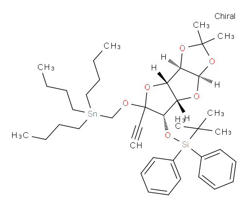 tert-butyl(((3aR,3bS,6S,6aS,7aR)-5-ethynyl-2,2-dimethyl-5-((tributylstannyl)methoxy)hexahydrofuro[2',3':4,5]furo[2,3-d][1,3]dioxol-6-yl)oxy)diphenylsilane