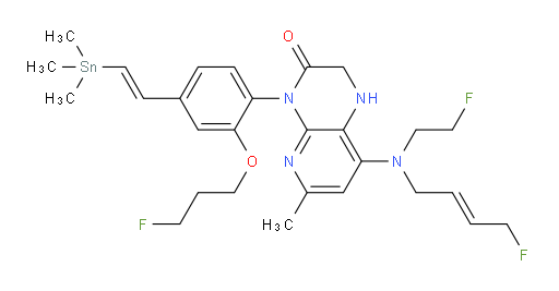8-(((E)-4-fluorobut-2-en-1-yl)(2-fluoroethyl)amino)-4-(2-(3-fluoropropoxy)-4-((E)-2-(trimethylstannyl)vinyl)phenyl)-6-methyl-1,2-dihydropyrido[2,3-b]pyrazin-3(4H)-one