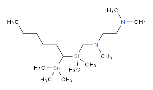 N1-((dimethyl(1-(trimethylstannyl)hexyl)silyl)methyl)-N1,N2,N2-trimethylethane-1,2-diamine
