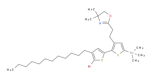 2-(2-(5'-溴-4'-十二烷基-5-(三甲基锡基)-[2,2'-联噻吩]-3-基)乙基)-4,4-二甲基-4,5-二氢噁唑