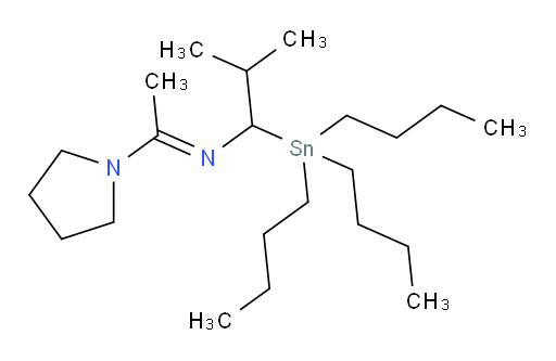 (E)-2-methyl-N-(1-(pyrrolidin-1-yl)ethylidene)-1-(tributylstannyl)propan-1-amine