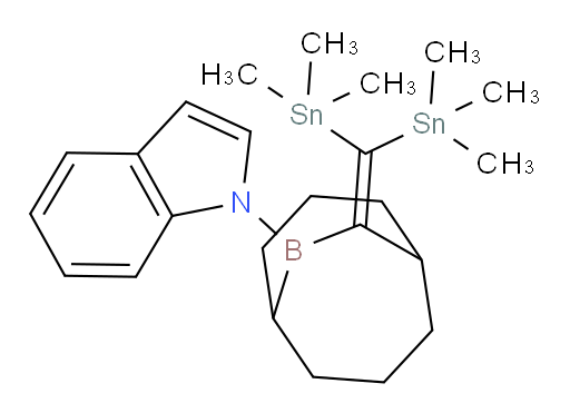 1-(10-(双(三甲基锡基)亚甲基)-9-bora双环[3.3.2]癸烷-9-基)-1H-吲哚