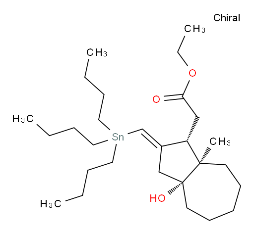 乙基 2-((1R,3aR,8aR,E)-3a-羟基-8a-甲基-2-((三丁基锡基)亚甲基)十氢薁-1-基)乙酸酯