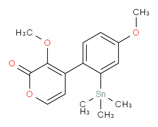 3-甲氧基-4-(4-甲氧基-2-(三甲基锡基)苯基)-2H-吡喃-2-酮
