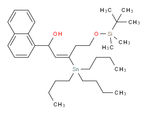 (E)-5-((叔丁基二甲基sil氧基))-1-(萘-1-基)-3-(三丁基锡基)戊-2-烯-1-醇