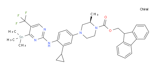 (R)-(9H-fluoren-9-yl)methyl 4-(3-cyclopropyl-4-((5-(trifluoromethyl)-4-(trimethylstannyl)pyrimidin-2-yl)amino)phenyl)-2-methylpiperazine-1-carboxylate