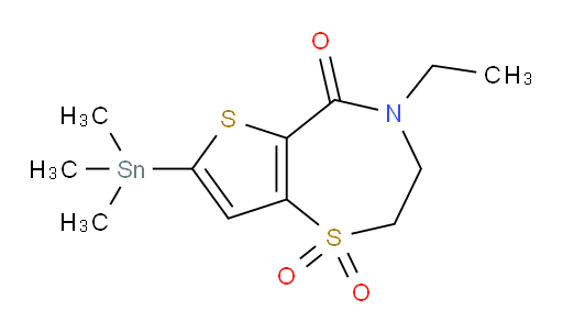 4-ethyl-7-(trimethylstannyl)-3,4-dihydrothieno[2,3-f][1,4]thiazepin-5(2H)-one 1,1-dioxide